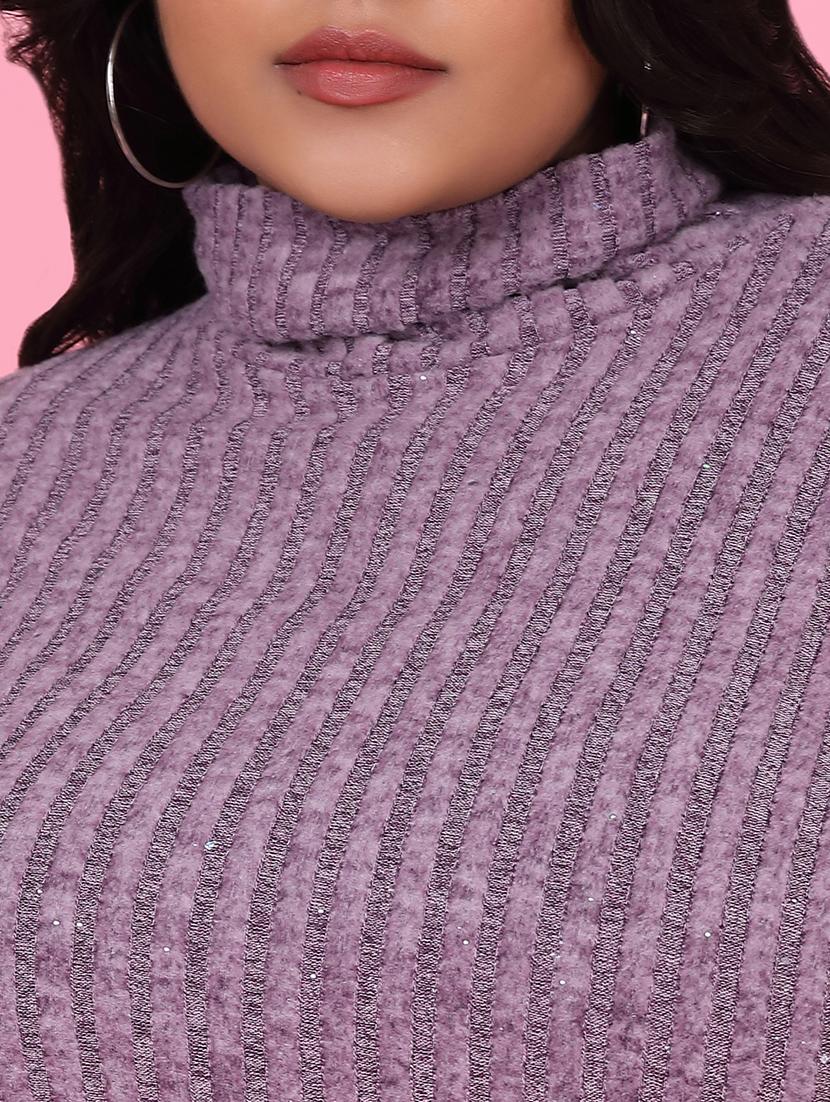 women solid long sleeves plus size pullover - 21463779 - Standard Image - 6