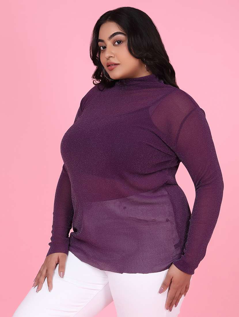women plus size solid regular fit top - 21463785 -  Standard Image - 1