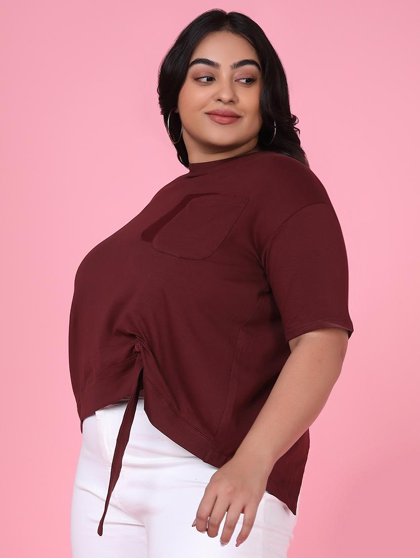 women plus size solid regular fit top - 21463789 - Standard Image - 1