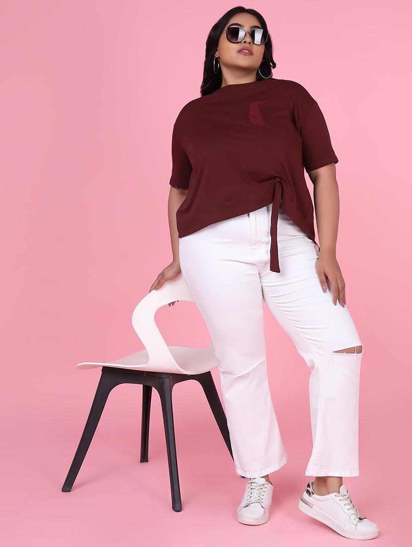 women plus size solid regular fit top - 21463789 - Standard Image - 4