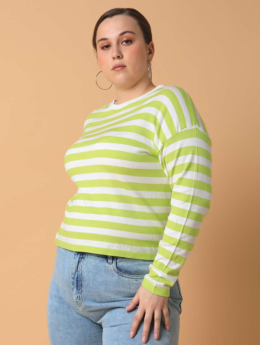 women plus size striped regular fit top - 21463796 -  Standard Image - 1