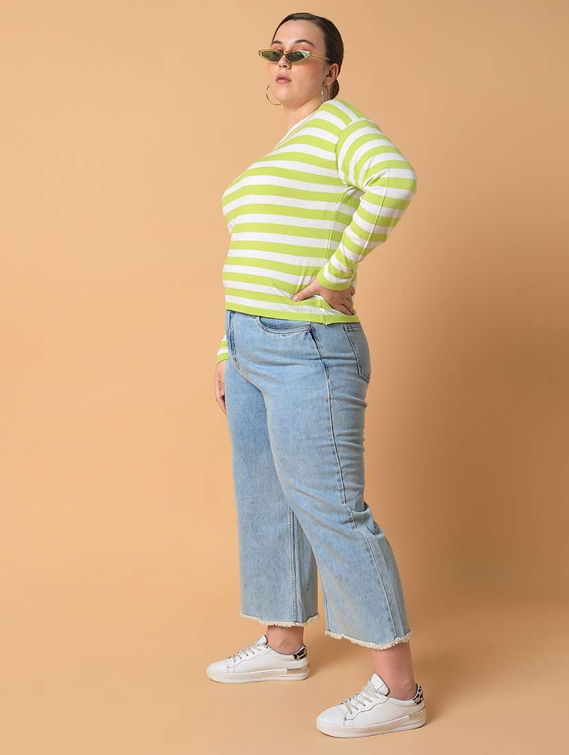 women plus size striped regular fit top - 21463796 - Standard Image - 4