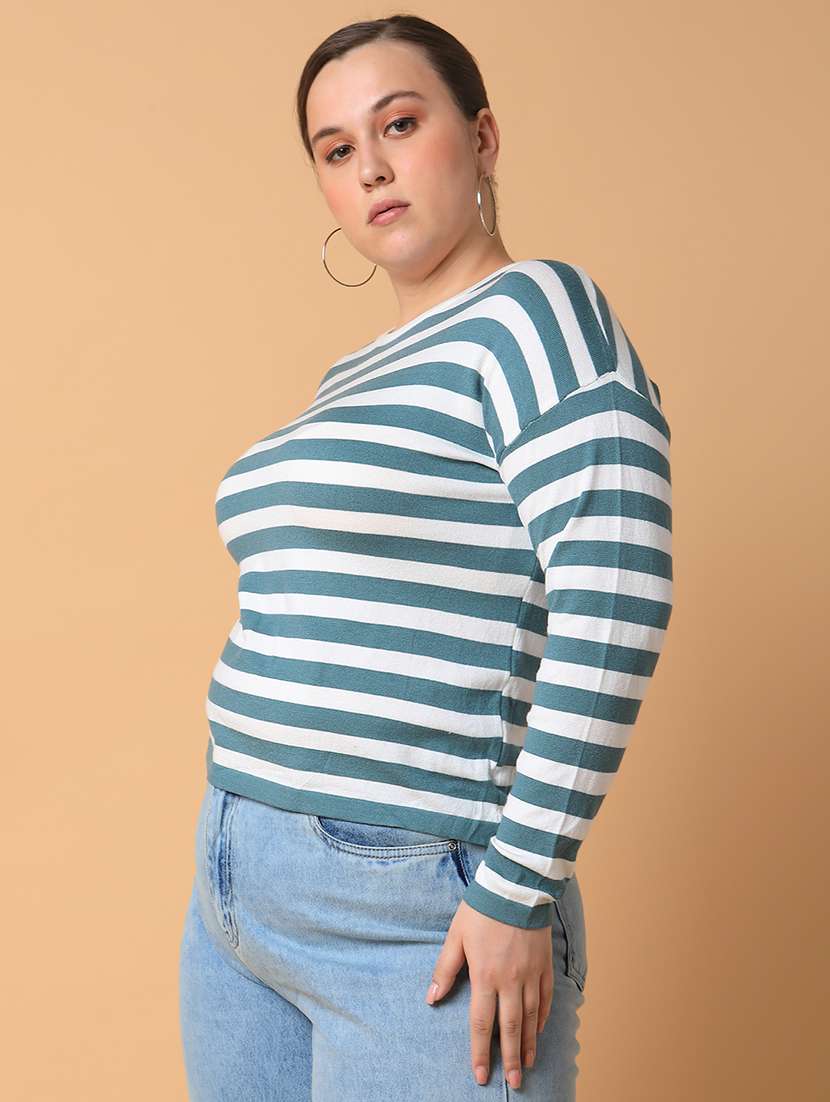 women teal acrylic plus size top - 21463798 -  Standard Image - 1