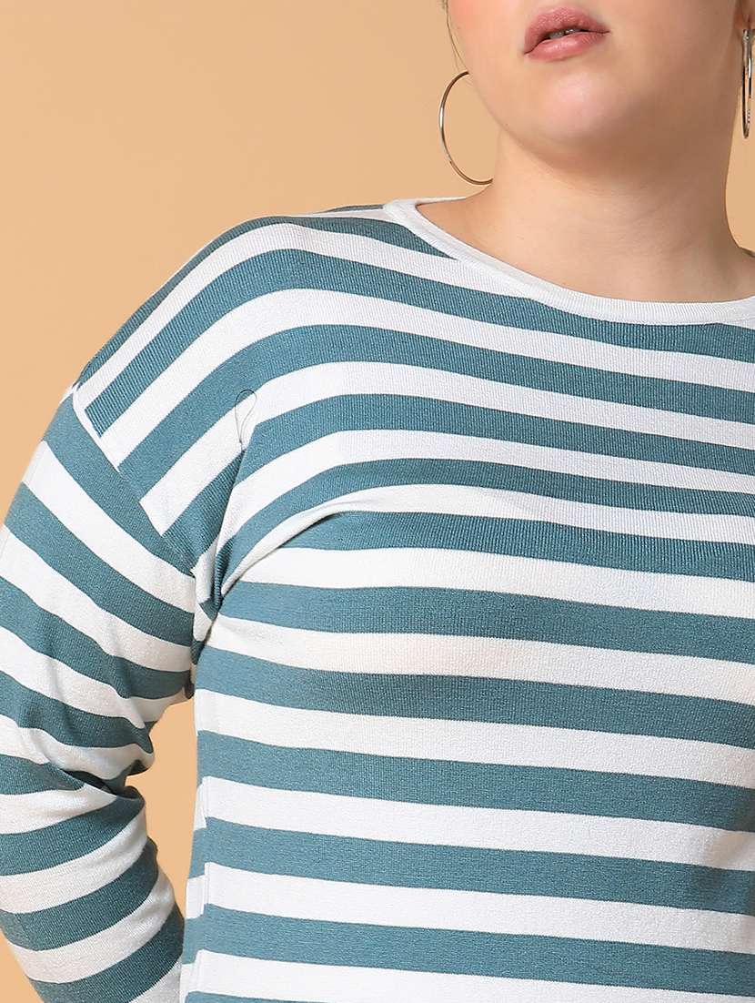 women teal acrylic plus size top - 21463798 - Standard Image - 6