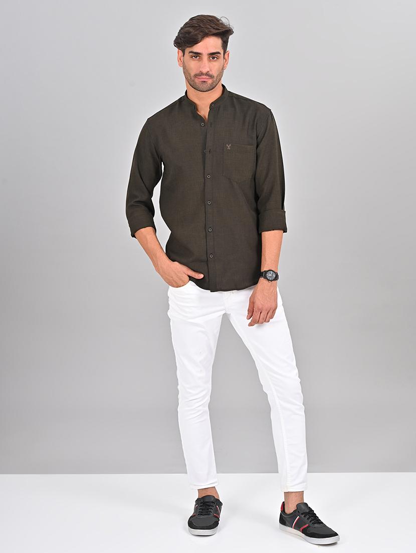 men solid casual shirt - 21463960 - Standard Image - 4