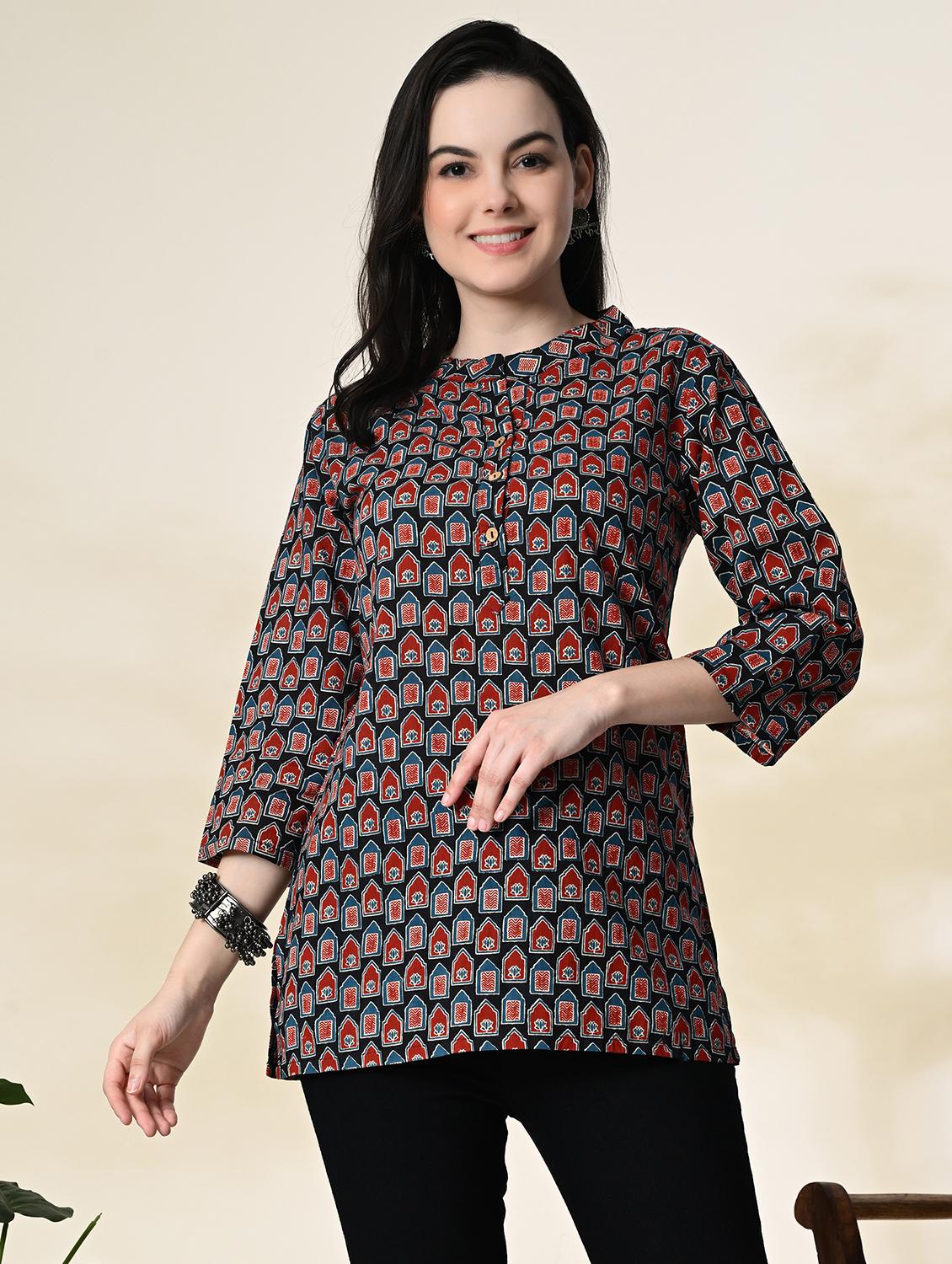 women black printed straight kurti - 21464205 - Zoom Image - 0