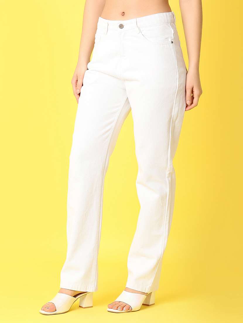 women solid mid rise straight fit jean - 21464763 -  Standard Image - 1