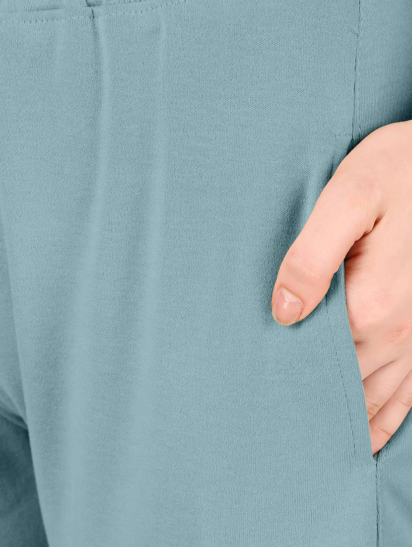 women blue solid top and trouser co-ord set - 21465540 -  Standard Image - 4