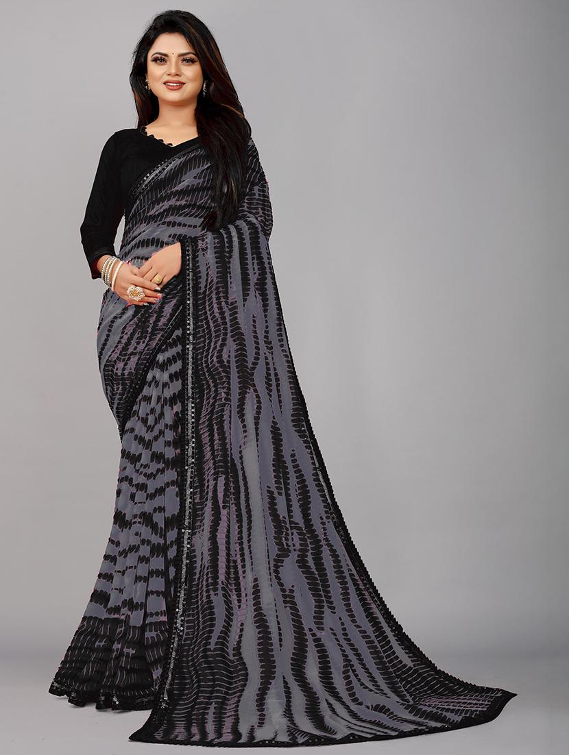 women shibori printed saree with blouse - 21465812 -  Zoom Image - 0