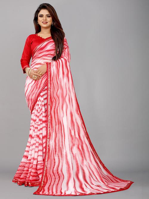 women shibori printed saree with blouse - 21465818 -  Standard Image - 0