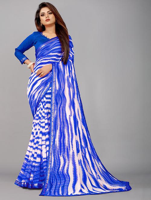women shibori printed saree with blouse - 21465819 -  Standard Image - 0