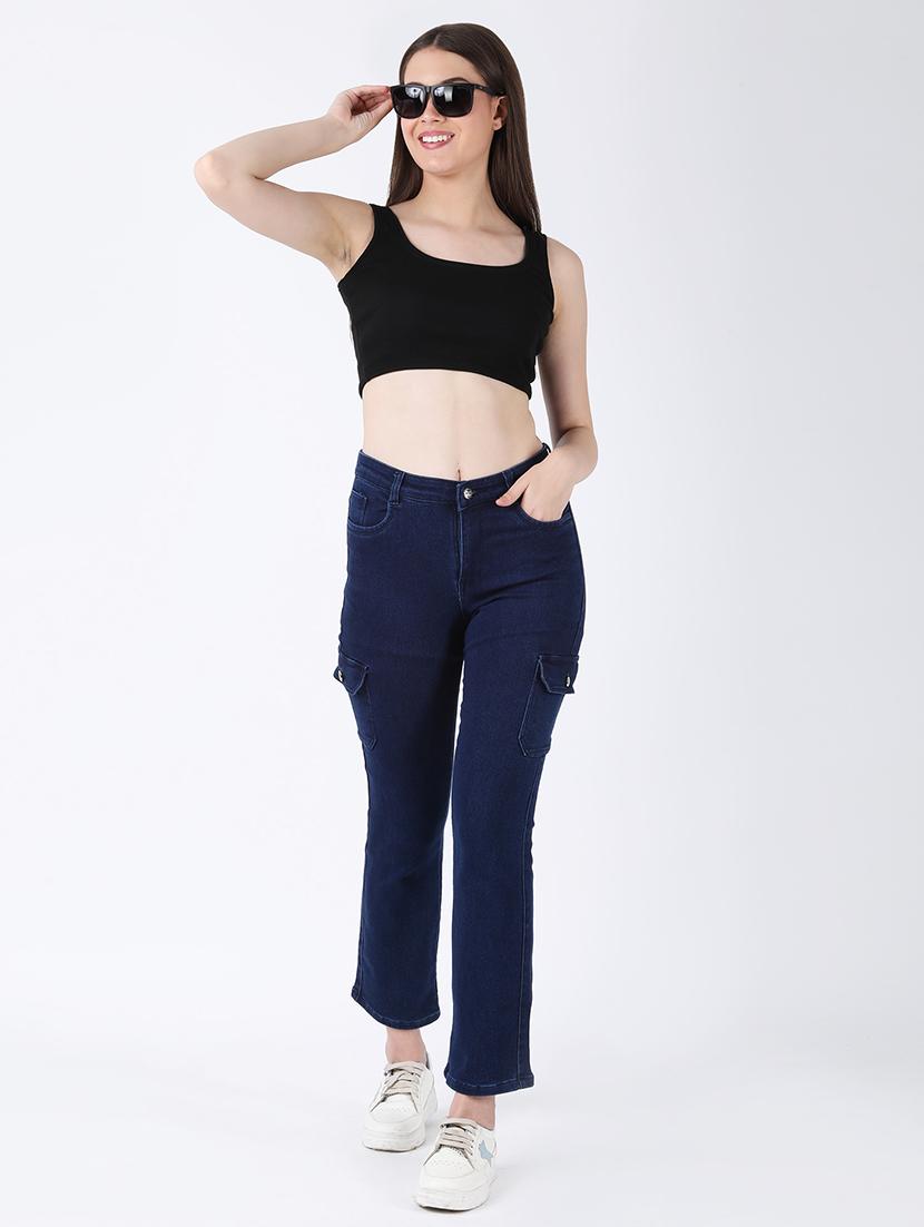 navy blue denim cargos - 21465866 - Standard Image - 4