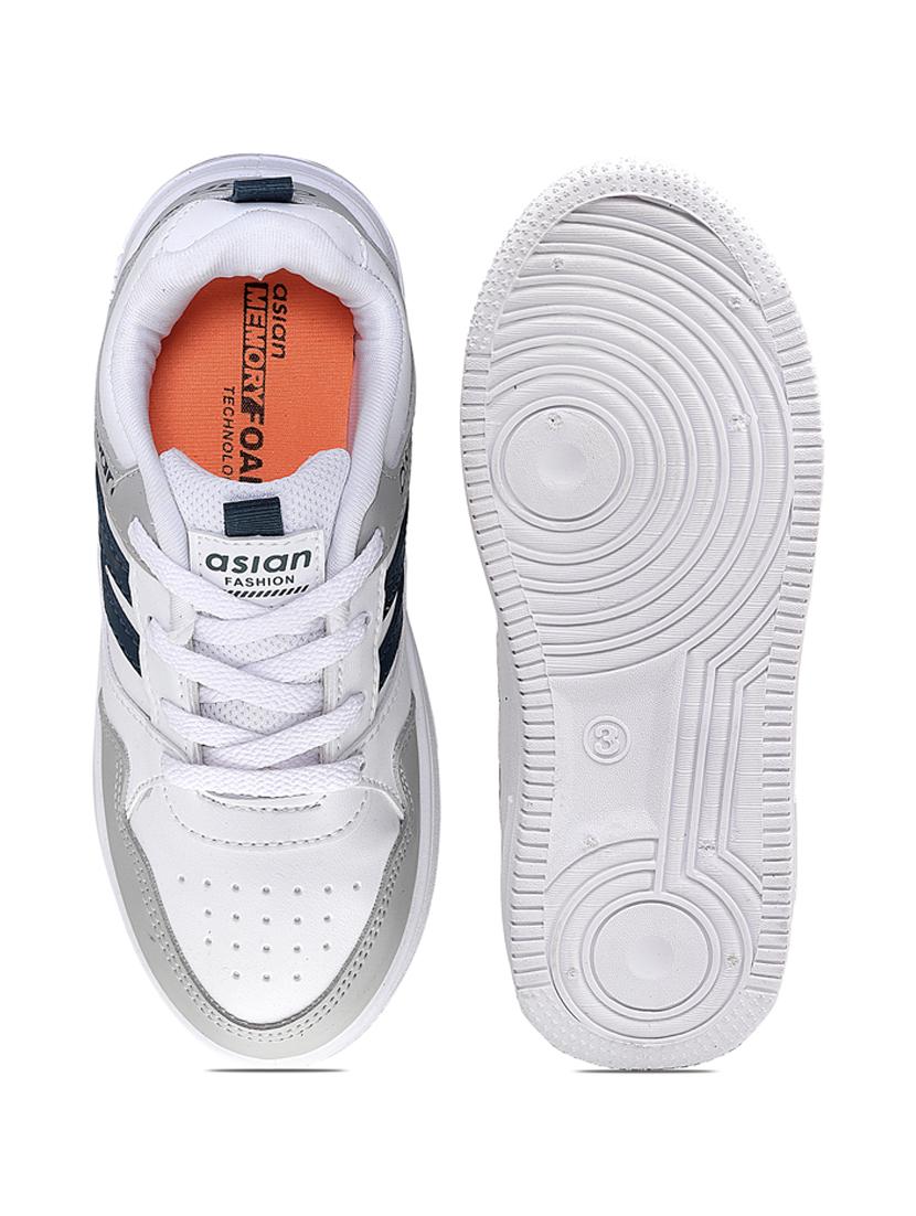 kids white synthetic sneaker - 21466159 - Standard Image - 4