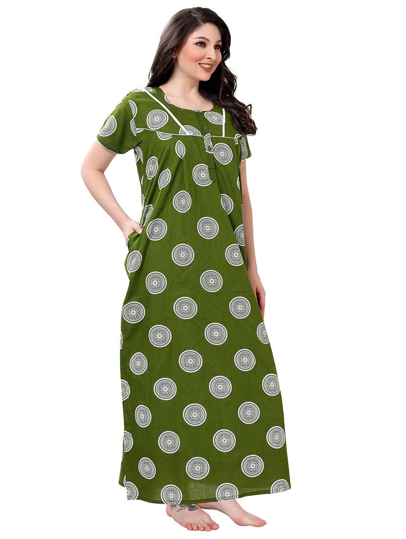 women round neck printed nighty - 21466474 -  Standard Image - 1