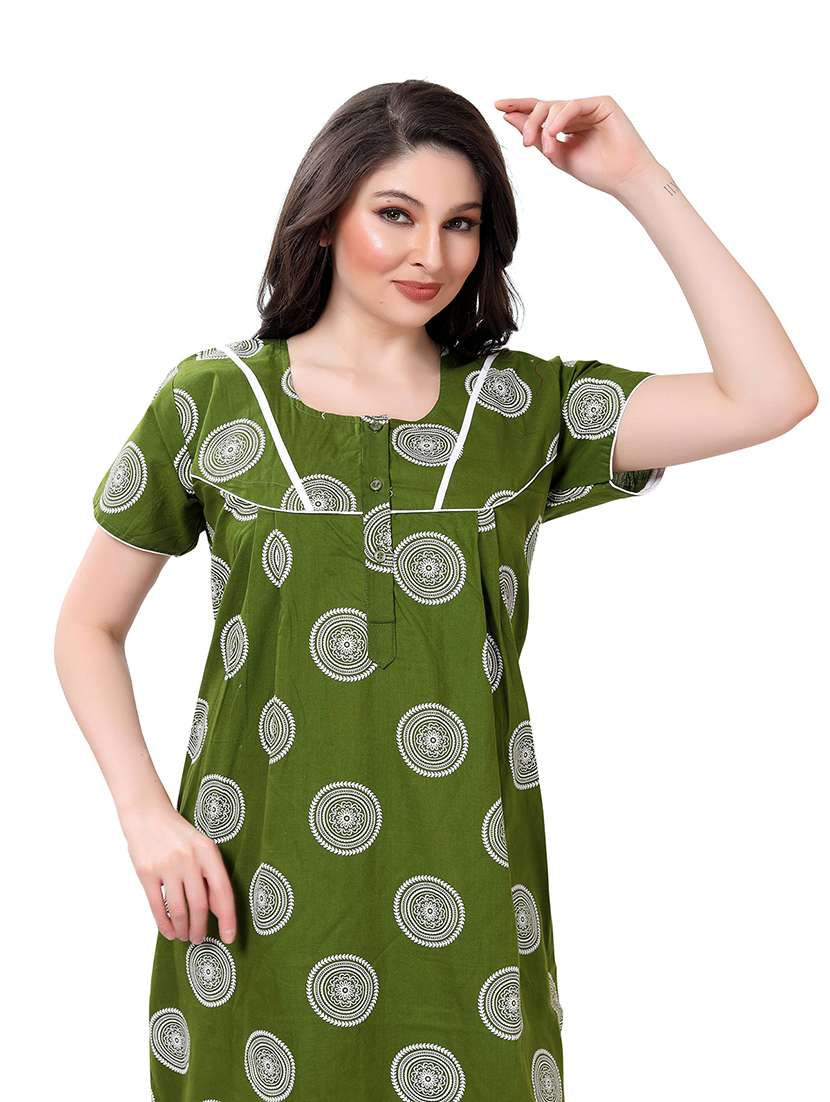 women round neck printed nighty - 21466474 -  Standard Image - 4