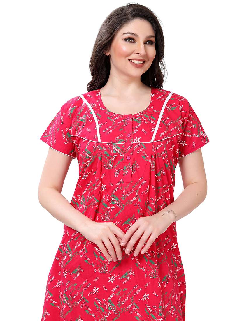 women round neck printed nighty - 21466477 -  Standard Image - 4