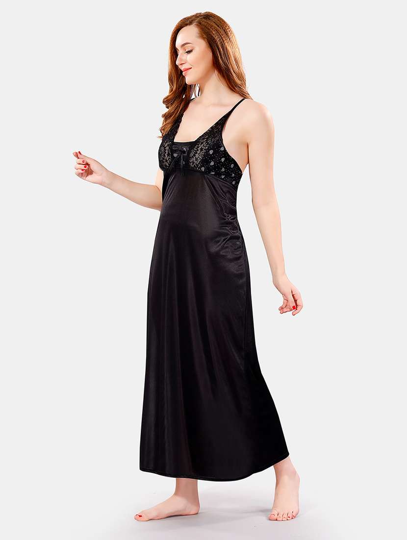 women printed nighty with robe - 21466484 - Standard Image - 4