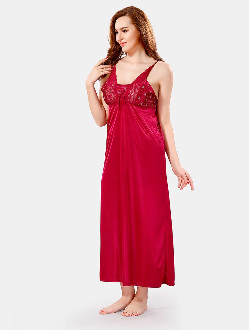 women printed nighty with robe - 21466489 - Standard Image - 4