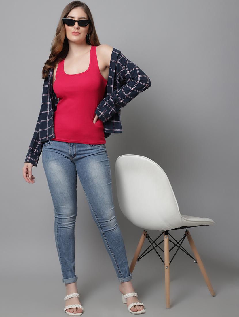 women solid cotton tank top - 21466558 - Standard Image - 4