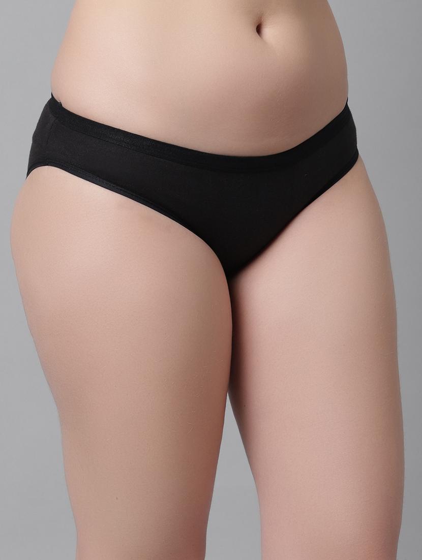 black cotton regular panty - 21466565 - Standard Image - 1