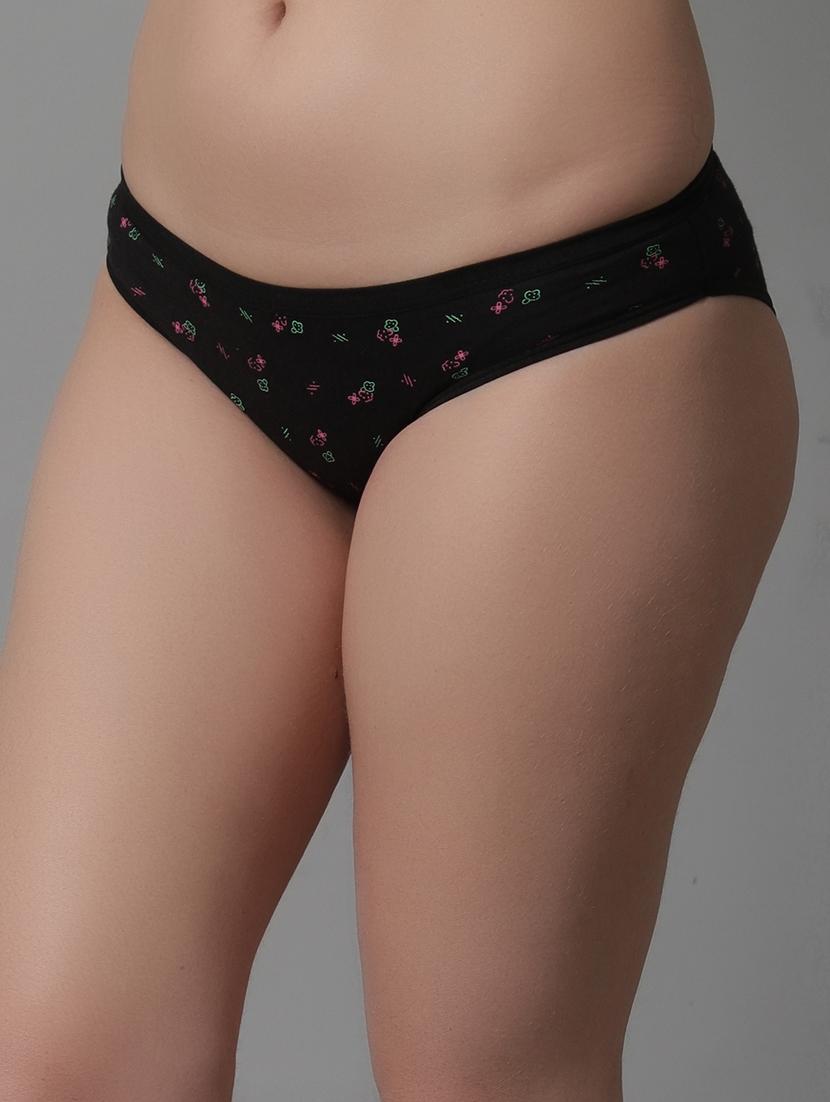 black cotton regular panty - 21466569 - Standard Image - 1