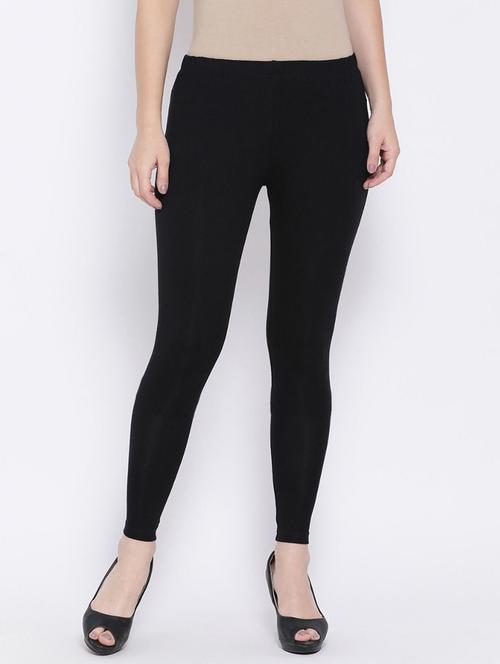 women solid cotton lycra leggings - 21466574 - Standard Image - 0