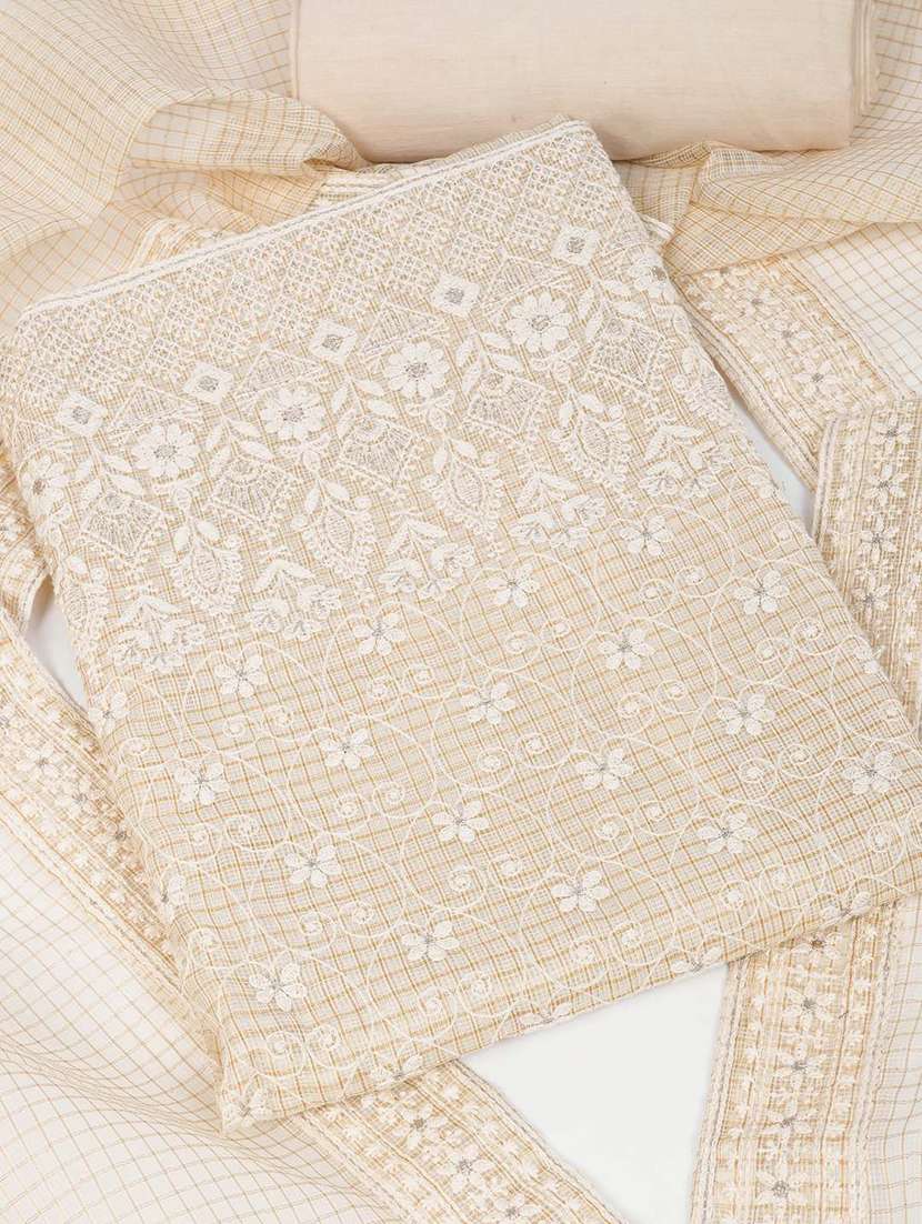 women self design unstitched suit set