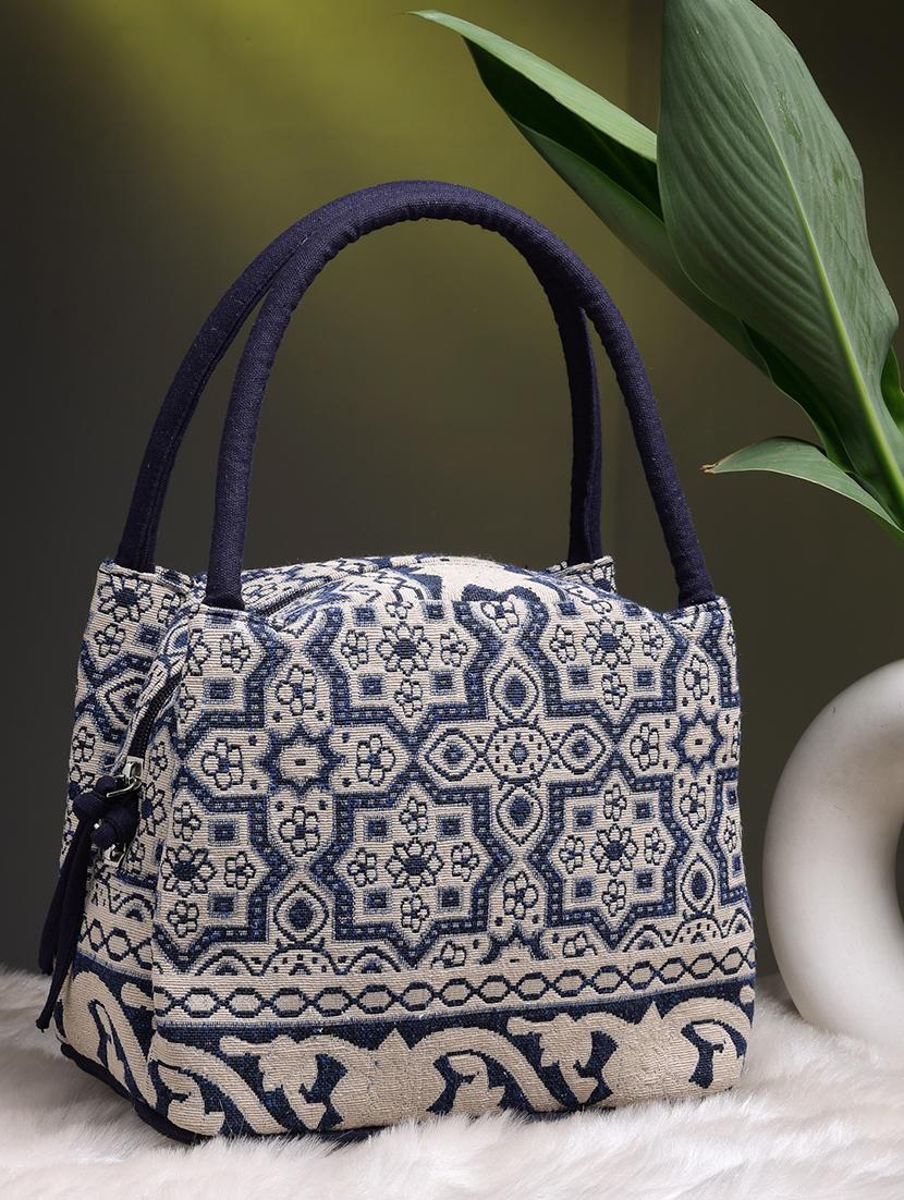 blue cotton printed handbag - 21466967 -  Zoom Image - 0