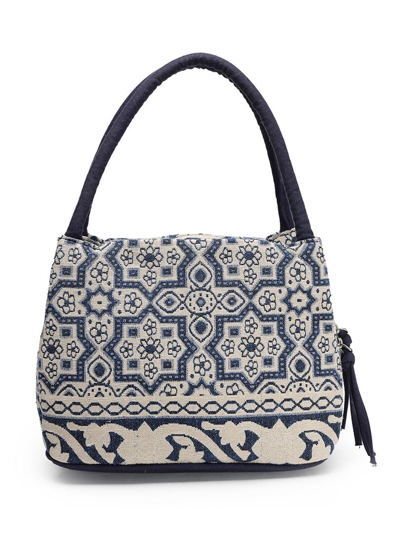 blue cotton printed handbag - 21466967 -  Standard Image - 1