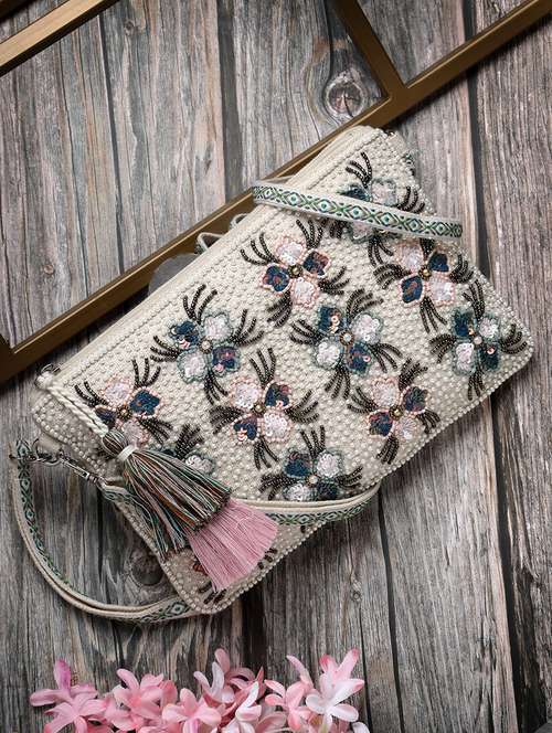 women cotton embellished sling bag - 21466984 - Standard Image - 0