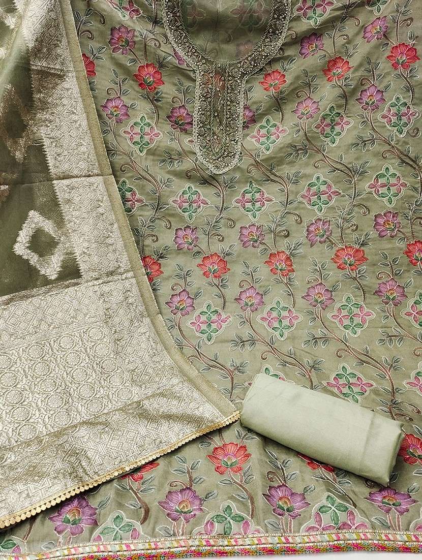 women embroidered unstitched suit set - 21467444 -  Standard Image - 1