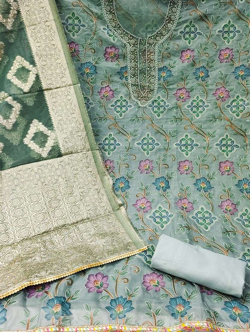 women embroidered unstitched suit set - 21467446 -  Standard Image - 1