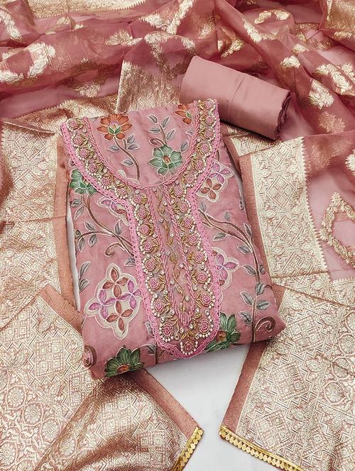women embroidered unstitched suit set - 21467447 - Standard Image - 0