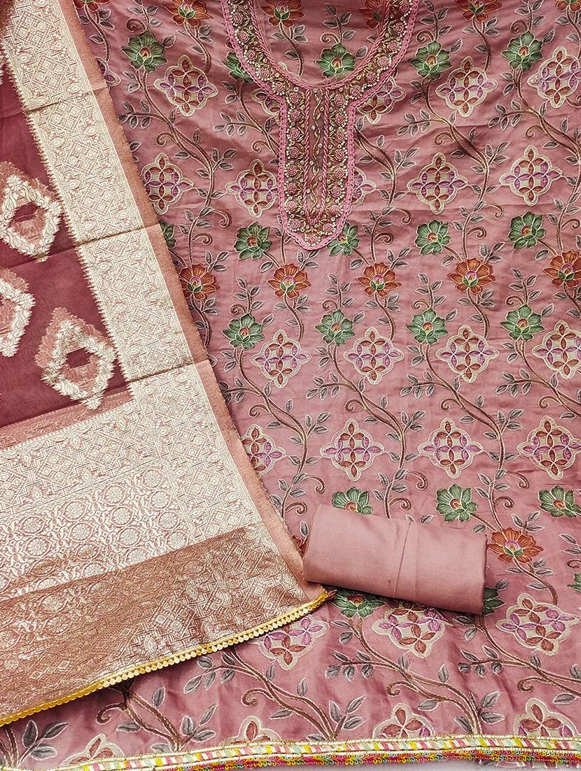 women embroidered unstitched suit set - 21467447 -  Standard Image - 1