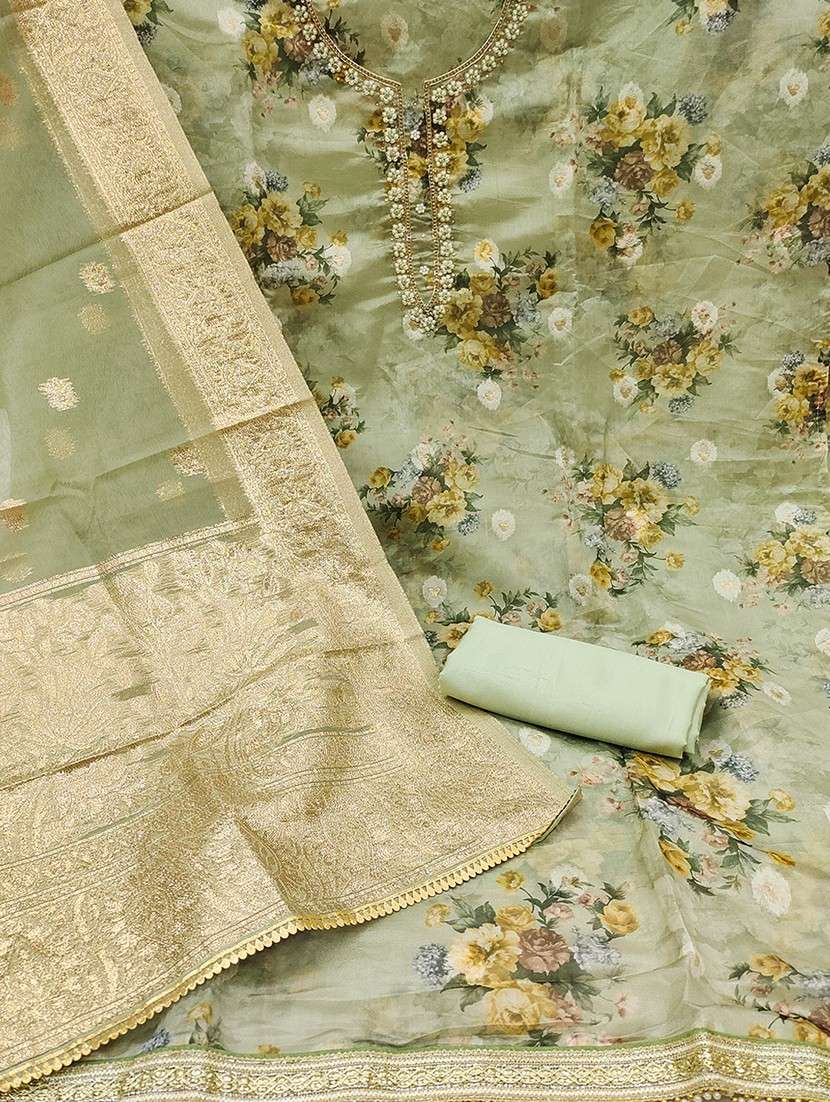 women embroidered unstitched suit set - 21467482 -  Standard Image - 1