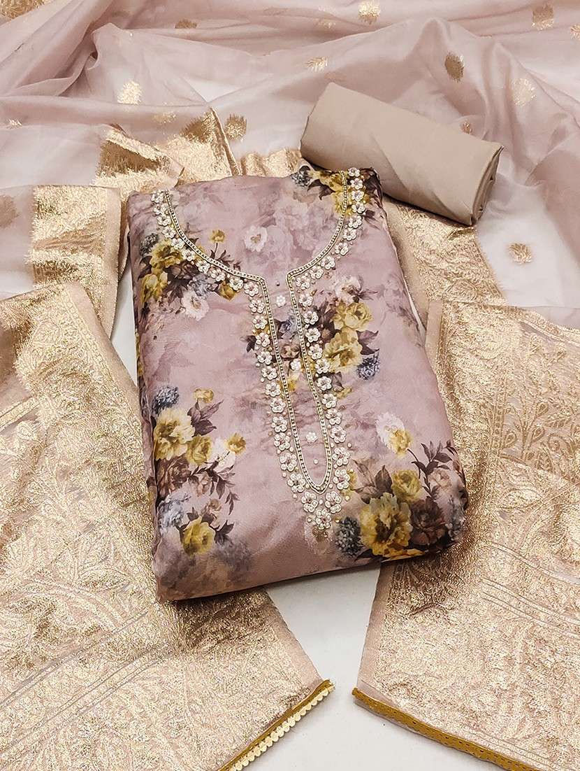 women embroidered unstitched suit set