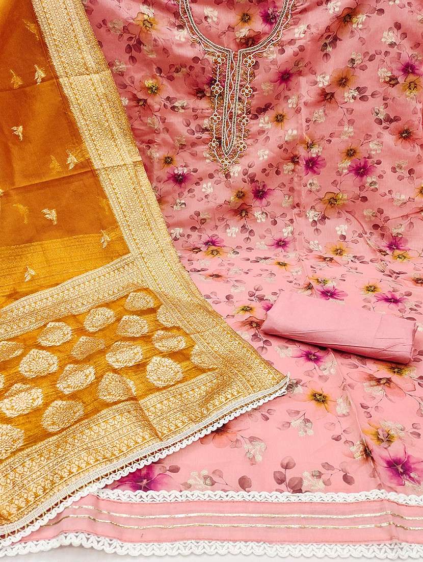 women embroidered unstitched suit set - 21467493 -  Standard Image - 1