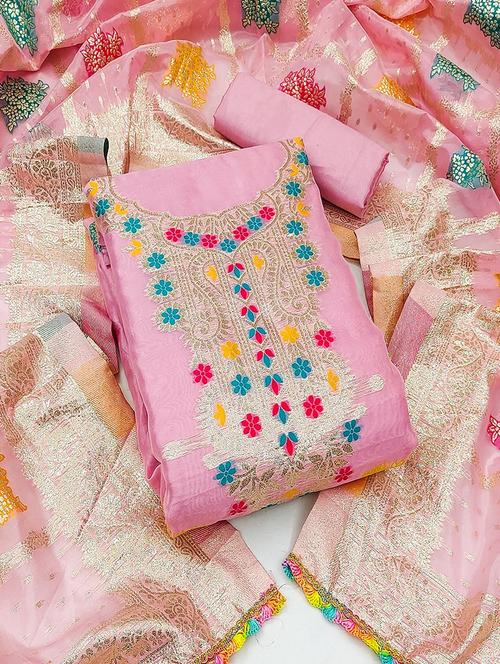 women embroidered unstitched suit set - 21467497 -  Standard Image - 0