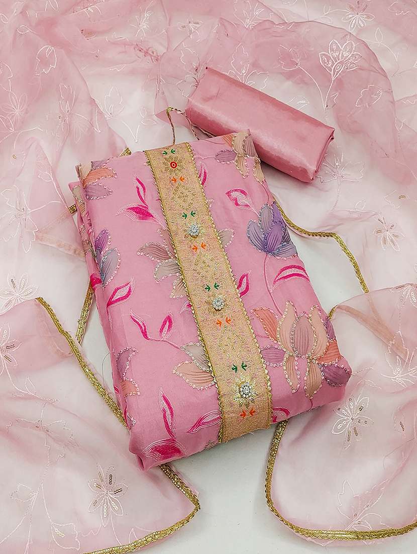 women embroidered unstitched suit set