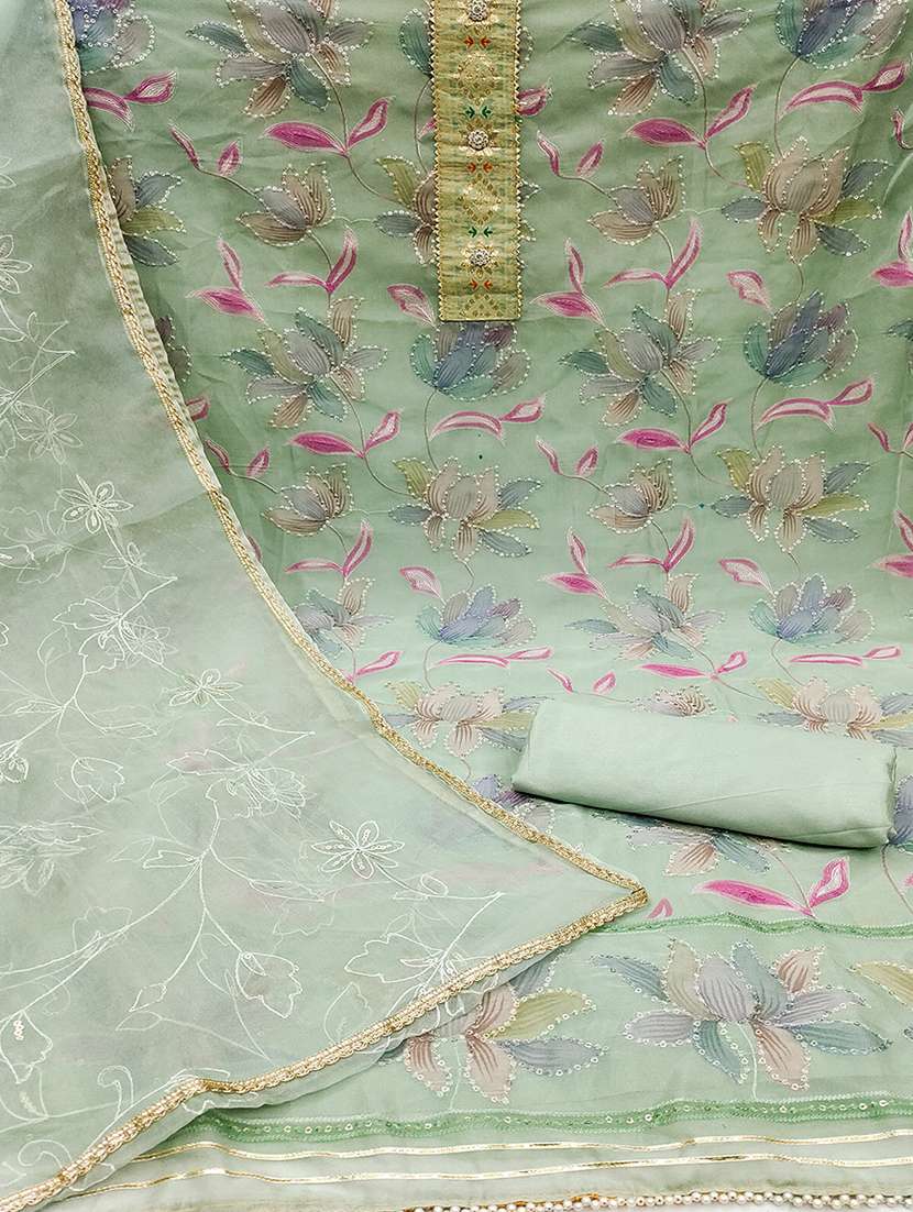 women embroidered unstitched suit set - 21467512 -  Standard Image - 1