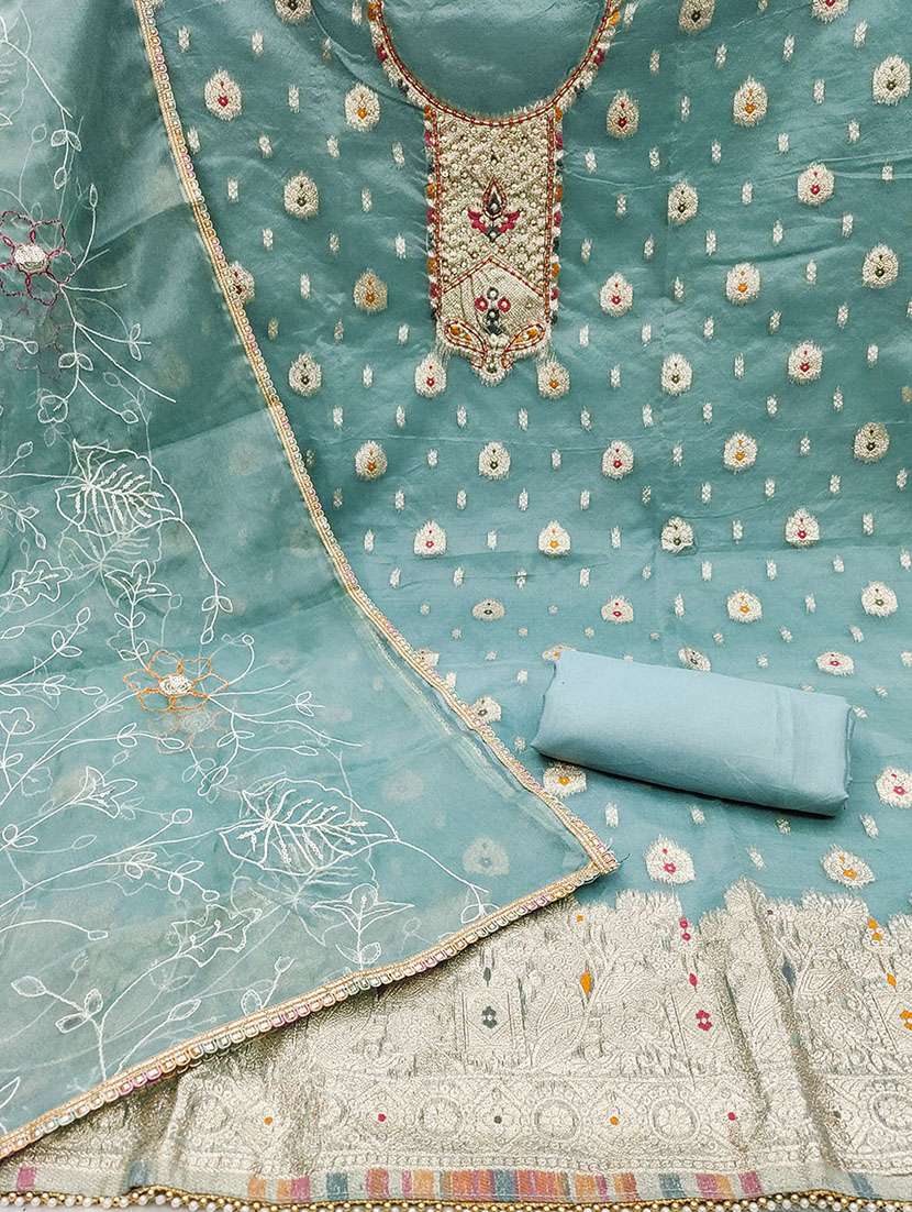 women zari work unstitched suit set - 21467549 -  Standard Image - 1