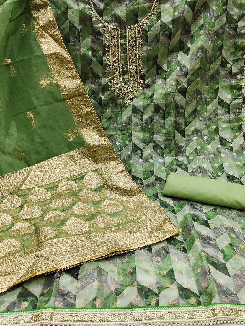 women embroidered unstitched suit set - 21467555 -  Standard Image - 1