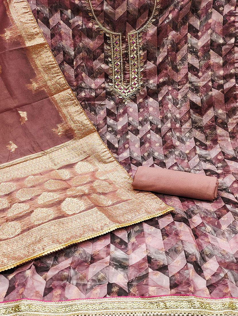 women embroidered unstitched suit set - 21467557 - Standard Image - 1