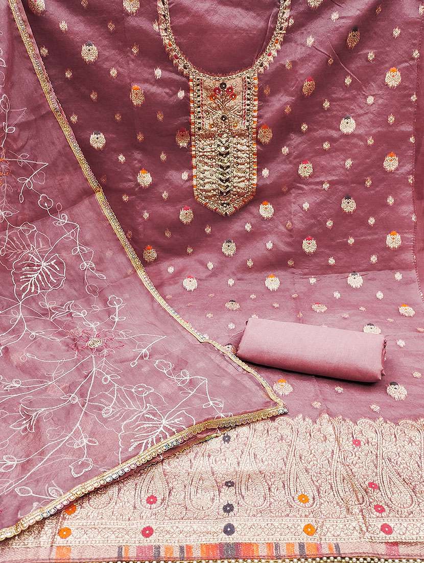 women zari work unstitched suit set - 21467559 -  Standard Image - 1
