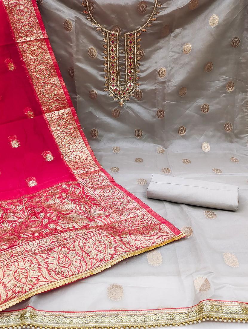 women embroidered unstitched suit set - 21467567 - Standard Image - 1
