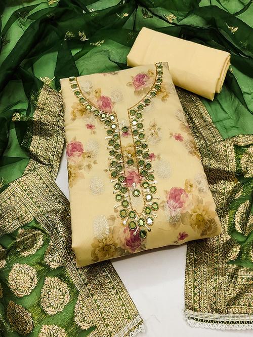 women embroidered unstitched suit set - 21467574 - Standard Image - 0