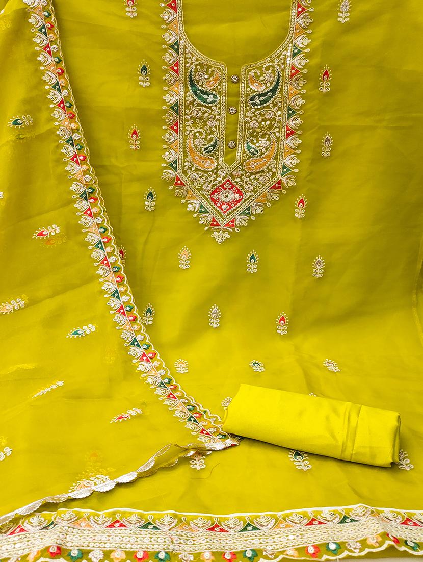 women embroidered unstitched suit set - 21467597 - Standard Image - 1