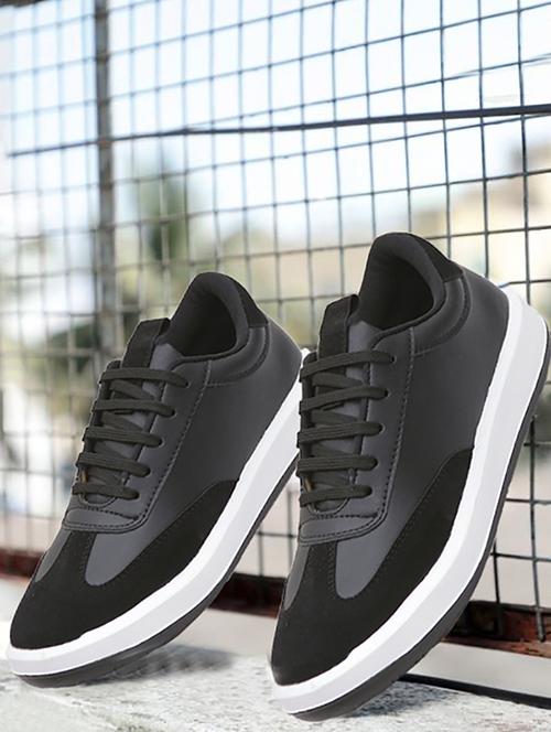 grey synthetic laceup casual shoes - 21467627 -  Standard Image - 0