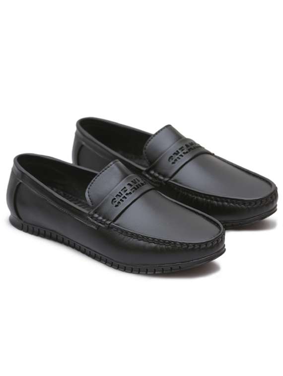 black slip on loafers