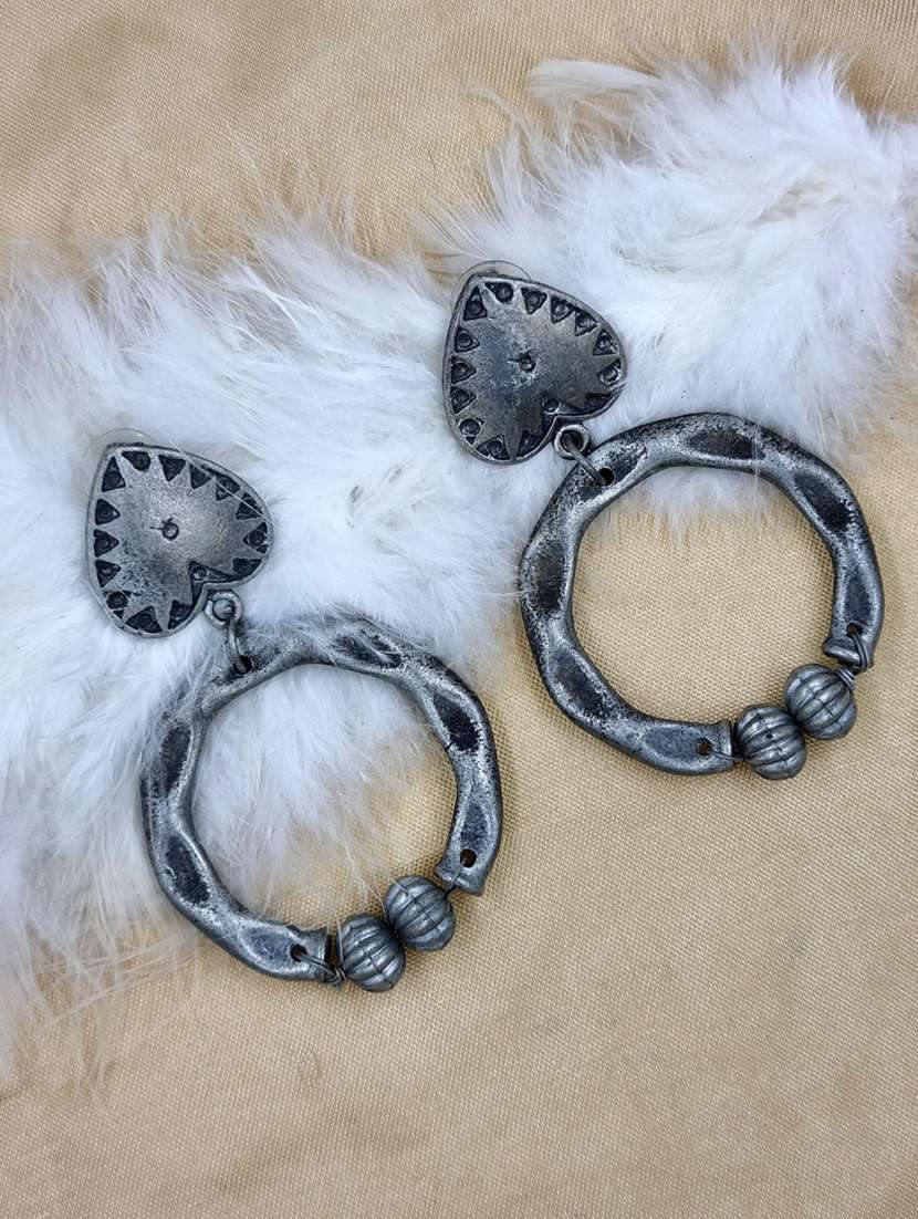 silver zinc hoop earring